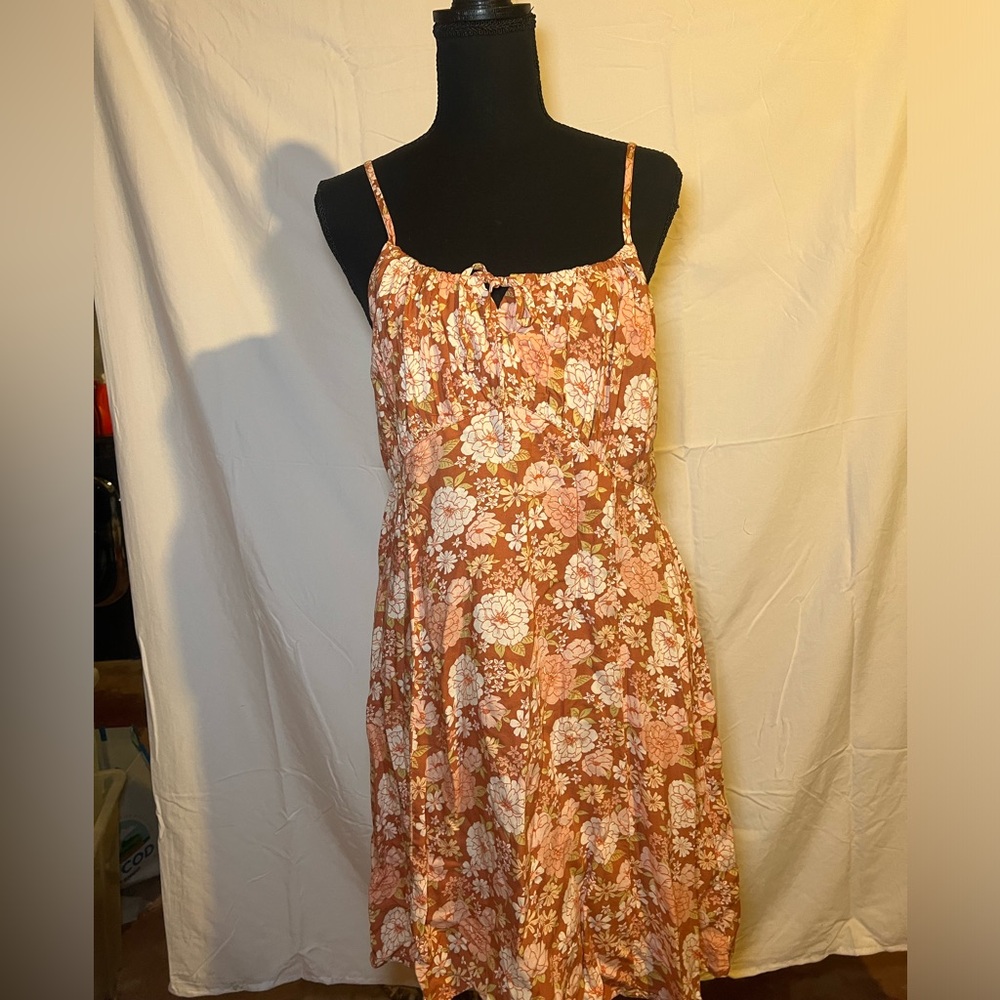 NWT hollister orange floral print dress